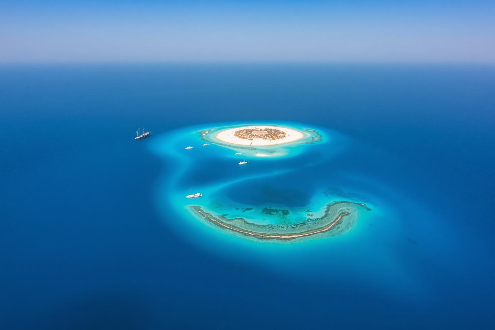 Red Sea aerial view of Giftun Island